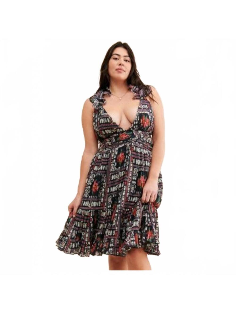 $234 Let Me Be Ruffle Tie Back Chiffon Dress from Anthropologie Size S #1010